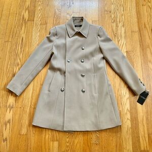 Lauren Ralph Lauren Double Breasted Crepe Pea Coat